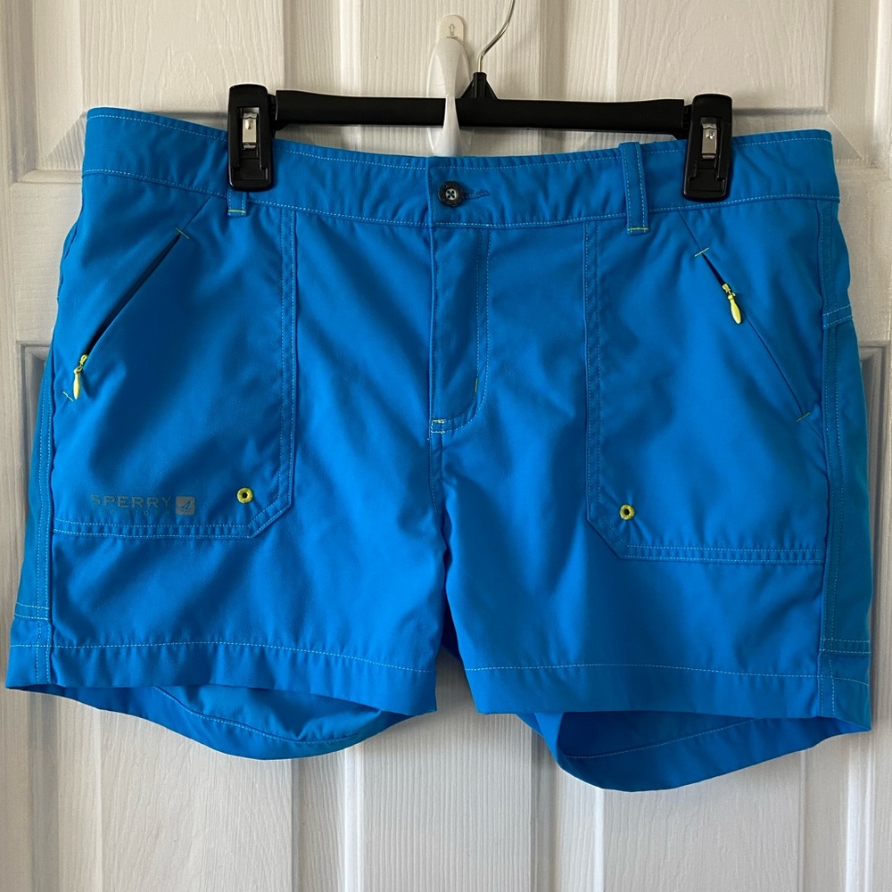 Sperry Topsiders Shorts Flat Front Blue Size Large
